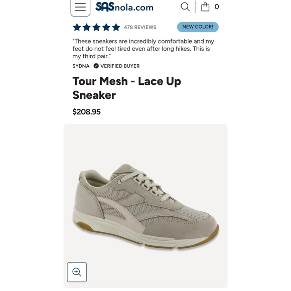 SAS Other - SAS Tour Mesh Mens 8 M Sand Taupe Leather Walking Sneakers 2943678 Made in USA